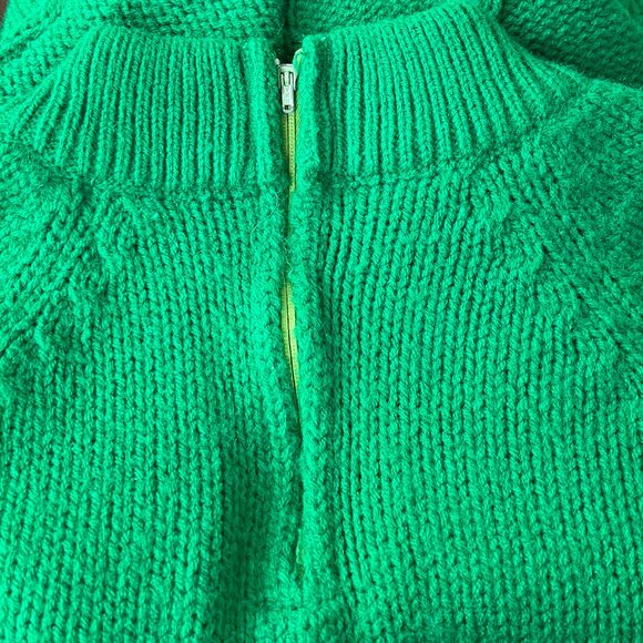 Vintage 60s 70s Cable Knit Hand Loomed Sweater Preppy Christmas Bold Scandi Girl - Picture 8 of 9